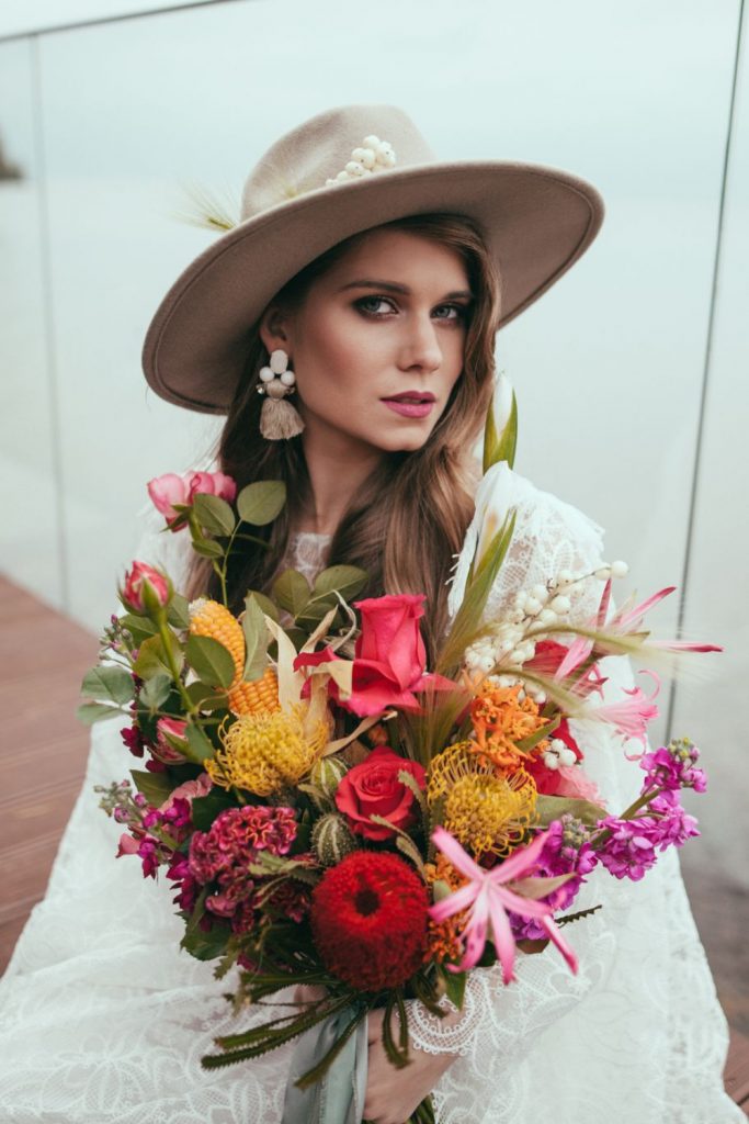 hat for bridal outfit