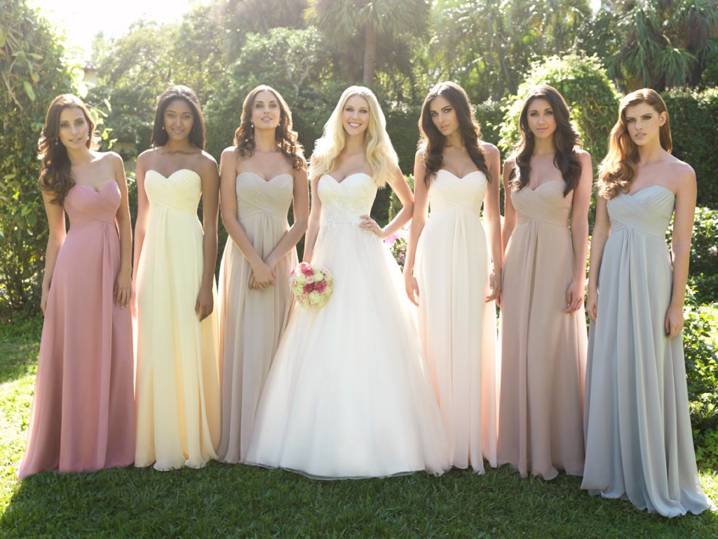bridesmaids dresses pale colors